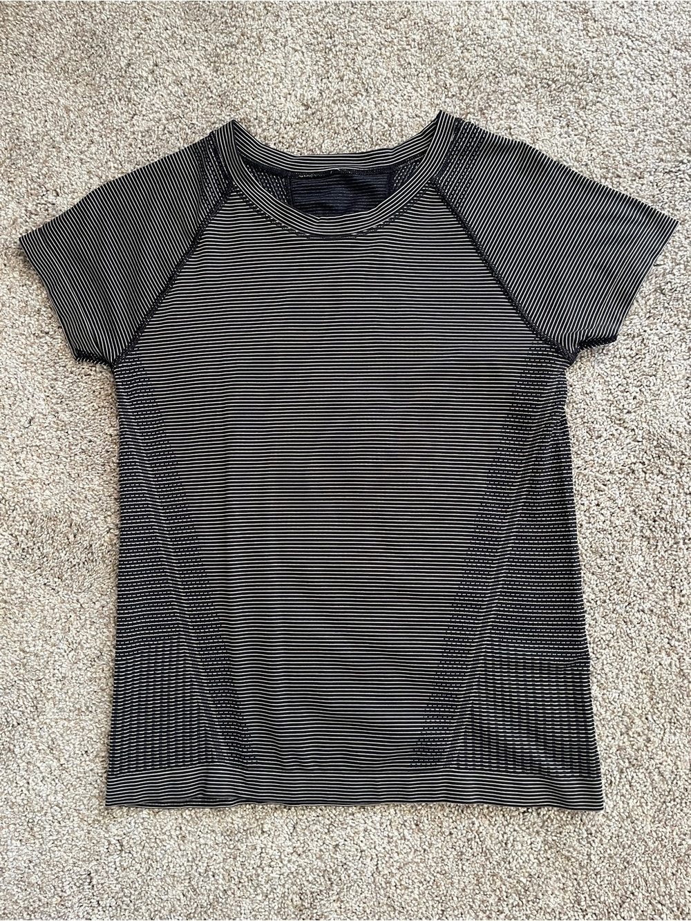 Athleta Women’s Striped Black and White Short Sleeve Top